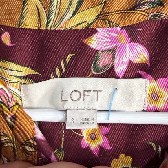 LOFT Floral Blouse in Mustard and Burgundy - Picture 8 of 8